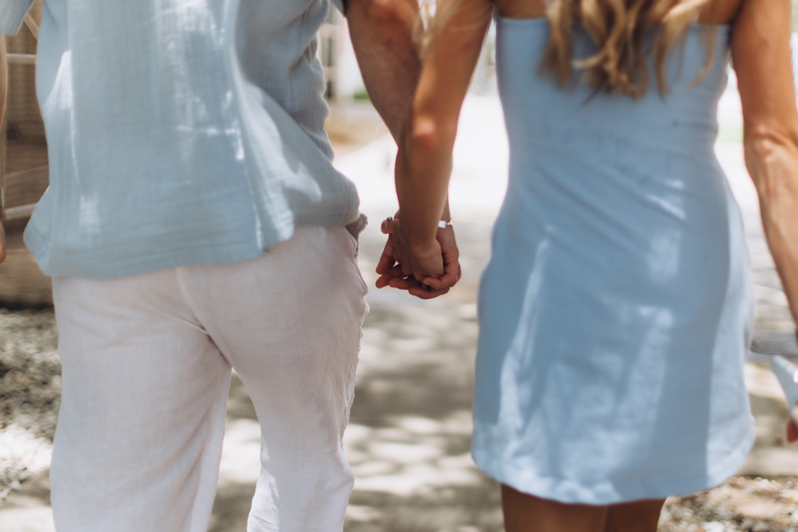 Hunter and Mary holding hands