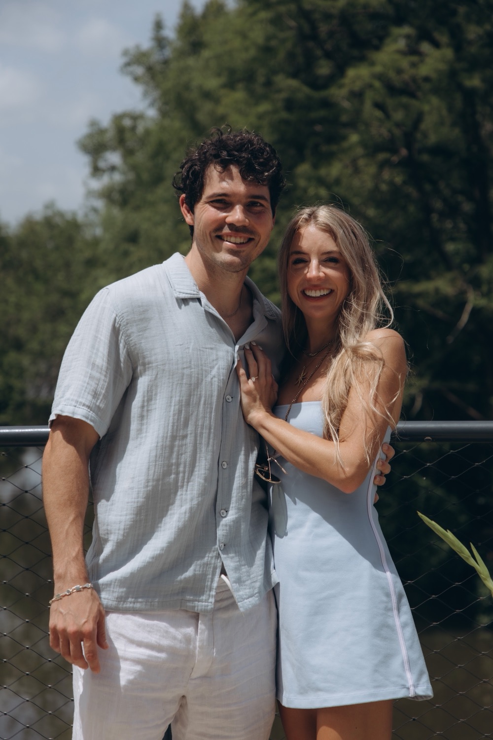 Hunter and Mary smiling at the camera